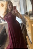 This is my first Lulus purchase and it won't be my last! 
Ordered this dress in size L in burgundy. It's going to be worn as a bridesmaid's dress next summer. 
Beautiful rich color, material feels great, not cheap feeling or looking at all. Really impressed with the quality for the price! - Christina G.