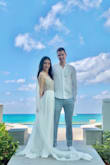 This dress is absolutely beautiful! I got married on the beach and this was the perfect dress for me. I normally wear a small/size 4 - but Lulu's customer support online advised for me to order a size 2 - based on my measurements. The size 2 dress fit perfectly! I wore 3" wedges and did not need to have the length hemmed either. - Amy C.