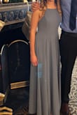 Wore this dress to an indoor December wedding. It is very elegant from the front and a little sexy in the back. I received so many compliments. It was too long so I did have it altered but other than that the fit was perfect. The straps are adjustable so you can decide how you want it to fit. I was worried it would look too loose in the front since I am small chested, but it looked fine once I adjusted it. I love this dress! - Ashley G.