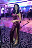 I wore this dress to a wedding and received SO many compliments. I was called "Jessica Rabbit" all night. I felt like a celebrity with everyone staring at me! I'm 5'6", fluctuate between 130-135, 34c, 27 waist & 36 hips. I ordered the Small. I was so torn between a medium. I could have fit in a medium BUT this material stretches in a good way. It fit me like a glove and accentuated my curves,  made my waistline look smaller than it is  AND made my butt look FANTASTIC. The adjustable straps are great for the boobs as well. The dress is long enough to wear with heels (I wore 4 inch silver open toed pumps) *If you're any larger than me in sizing please get the medium! Enjoy the photos & BUY the dress. The material is phenomenal:) - Catherine F.