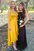 This dress was perfect for a fall wedding. No real issues. The button did end up loosening but I just sewed it when I got home. So you might want to reinforce before actually wearing. The material is thin so you'll need shape wear to line. Other reviews were really helpful. I safety pinned the front to help with small gap and in case it popped open. I wear a 4, size small was a great fit! - Nuvia C.