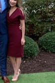 Honestly I probably could have gone with a small but based on reviews I went with a medium. Glad I did. I probably would have been uncomfortable. The dress is a really sturdy material, hugged the right areas in just the right way. Fitted without being scandalous. - Nuvia C.