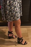 I really love these shoes, but the strap around the toes digs into my big toe so much that I ended up having to change out of them after like two hours. The straps that up nicely and the. Rest of the shoe fits great. I'm hoping that maybe wearing them a few times will loosen up the toe strap. - Jorden P.