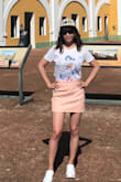 I am in love with this skirt. It pairs very well with a white T shirt and sneakers. I wish it was a little bigger but it was definitely not a size up. - Dung N.