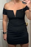 I ordered several size medium dresses from Lulus and this one was by far the tightest. I tend to carry my weight in my upper arms and the sleeves were extremely tight. - Andria L.