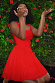 Beautiful red dress. It sits beautifully on my body. - Latoya C.