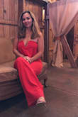 I am so obsessed with this jumpsuit! It doesn't fall down on its own while I danced at a wedding. The legs were a little long even with heels on so I do need to hem it. But otherwise it fit great! - Samantha S.
