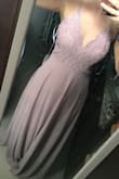 This is the perfect bridesmaid dress for my future sister in law for our wedding next year! It runs a little large. She would typically wear a small in tops and the small was too loose so we reordered in an XS. The color and lace are gorgeous!! Only photo I have of her in it. So much prettier in person! I'll add another photo after the wedding! - Ty E.