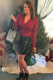 I don't wear skirts a lot and was concerned it would be too short for my comfort, but it's the perfect length. It looks good but it's still long enough for me to be comfortable moving around. - Holly H.