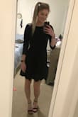 I bought this dress for a work holiday party and it did not disappoint! So comfortable and the scallop detailing is very cute. - Blake H.