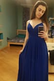 The fabric is awesome, fitted pretty perfectly! A bit long for a shortly like me even with heels, so I had it trimmed.
Still in love with the dress. The color is exactly what it is in the pics - Karine H.