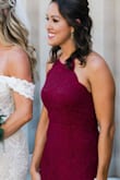 I wore this dress to my friend's wedding. There were no reviews when I got it so I was a little scared but it fit well and was so pretty in person! I thought the length was fine with heels and the slit felt sexy without being inappropriate. I loved the lace and thought it was flattering! Now I just need to find a time to wear it again! Also, I've since washed it and it looks as good as new. - Britt K.