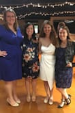 I watched this dress for months going back and forth between if I wanted something this modern for our rehearsal dinner. In the end I was thrilled I went for it because many people complemented and it was the opposite of my traditional lace wedding dress the next day. - Kathryn H.