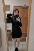 The length of this dress is nice but the waist was a little loose. The material is nice and stretchy which accommodates my 34F bust without getting thin or puckering. Well made - Anne C.