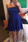 This dress ended up being thicker and heavier than I pictured it would be. Also was a bit large and tended to fall down. I recommend ordering a size down and it should be fine! Still a super cute dress. - Samantha D.