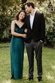 I bought this for my formal engagement photos, and I'm so happy with my first Lulu's purchase. The dress fits true to size. It's very long, so I'm glad I wore 4-inch heels with it, but also even with the heels it's long, but I didn't have it altered. The straps are adjustable and I love that I can still wear a bra under the dress. I really like it! Here's a photo for reference! - Libby S.