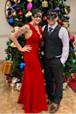 This dress was perfect for a holiday party (masquerade-themed)!! I received so many compliments and it was so comfortable. I would say if you're toP heavy to make sure you have pasties or fashion tape because it's a very low V cut so most sticky bras won't work.
It is long and has a slight train in back but I was able to dance and walk without stepping on it in 2.5in heels. - Yesenia A.