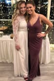 I bought this dress for a winter wedding and was so pleased!! The fabric is thick and stretchy, great quality, super soft!! Pictures beautifully. - Jenee K.
