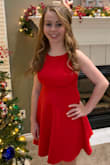 The ties in the back help you adjust the dress to the fit you need. There is the potential for some side boob if you are busty. Bra is not needed but the material is thick enough that you can wear covers and they don't show. Very cute dress and affordable! - Randi W.