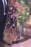 Comfortable and formal dress, perfect for a wedding guest. Many compliments. I liked the sheer top to not be too revealing. - Taylor S.
