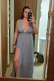 Absolutely in love with this dress! Fits great, not too tight or too loose. Only downsides are the straps are pretty long and the dress is too, but I am short so this was expected and I was already planning on altering the length. Other than that, I am very pleased! - Bri V.