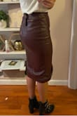 I fell in love with this skirt at first and was so excited to get to wear it. The material is great. However, when I went to wear it I decided to do so with a shirt tucked into the skirt and it completely messed up the structure of the skirt. I will be sadly looking to return it. - Marcy D.
