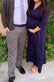 I absolutely loved this dress, it was so stretchy and soft, perfect for a winter wedding. I weigh 175 pounds and am currently 26 week/6 months pregnant and this dress was able to accommodate my chest and my growing baby bump. I got lots of compliments and it was also so comfortable to wear! Also, you can always rewear this when you are non pregnant which is a PLUS!

I cannot recommend enough! - Lan P.