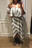 I bought this two piece set last winter in a size large (see photo) and wore it in Mexico, it was beautiful and comfortable. I've lost weight since then and loved this outfit so much I bought the skirt in a smaller size on Final Sale. I only wish the top was still available in a smaller size. The medium fits a little loose, but no exchanges or returns on Final Sale items. It will still work though, just sits a little lower on the hips. I wear a size 6 bottom for reference. - Erin L.