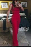 Love it! I wear this sexy jumpsuit to a Christmas party and it was a total hit. Received so many compliments. The only issue I run was that I couldn't find an undergarment that won't show. I end up wearing nothing underneath.
Other than that, it looks and feels great. Totally recommend - Alba M.