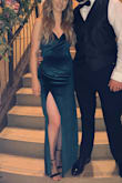 Ordered this dress on a whim for a last minute black tie event. I had it overnighted so I had zero time to exchange it for a smaller size, but it still worked. I wish I had ordered a size down, it was really loose in the hips. The fabric was so comfortable and the color is GORGEOUS. I received so many compliments on the dress - Carrie L.