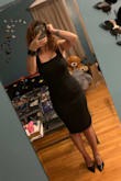 I'm in love with that dress. Fits is true to size, I got mine in S. The cut, the fabric and the color are awesome. It's just a fabulous outfit. - Tanya S.
