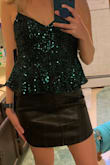 The material is everything!!! It's stretchy, sleek, and super sexy. I'm in love. This is a must buy! - Tiana T.