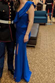 Wore this to a USMC Ball in November and received a ton of complements! I wore 4ish inch heels and needed the dress trimmed a bit, but I'd prefer that over it being short. Great dress overall for the price! - Brooke S.