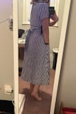 I seriously love this dress I also got the gold one. It is snug around my ribs so I would have to wear it on a skinny day. Waiting til summertime! - Tabitha L.