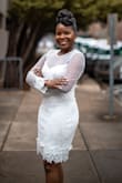 Beautiful dress!! It was a little loose around my waist but other than that, it was a nice fit. I would recommend purchase. - Philicia A.