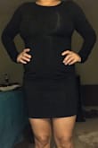 Love the material I would only wear this dress at night time material is not too thick. - Isela V.