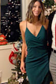 I love the length of this dress! Worked perfectly for a holiday party. It did ride up a few times but other than that I felt it was perfect for the amount I spent. - Keri K.