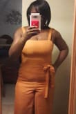 I was skeptical until it arrived.  The color is perfect for my complexion and the size is perfect.  I always have to up size anyway. I tried it on without a bra but will wear a strapless when the time comes. - Jennifer J.