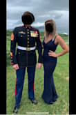 Got this dress for the annual Marine Corps Birthday ball. Perfect shade of Navy to compliment the dress blues.
The only issue I had, I felt the straps with a touch too long and I didn't have time to alter them, as well as the length.
Easy to add sparkly accessories to jazz this dress up! - Ashley A.