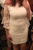 Was a perfect dress for my wedding rehearsal dinner, but had to buy a slip to wear underneath, because it was see-through even with nude underwear and bra. - Kristen P.