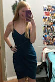 This dress fits absolutely perfect! The material is super soft and not see through at all! I can't wait to wear this for graduation!! - Hailey S.