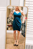 I'm a size 4-6 in dresses usually. I have a large chest and a normal medium sized butt I'd say lol. The hip area on this dress was very loose. It would work for a night if I had nothing else, but it's just not worth keeping for me to get it altered for a less expensive dress like this. And if I ordered a small, I don't think it would fit my 34DD/F chest. But maybe I'll try and see. But for now, I'm returning. - Allison M.