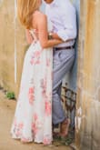 Loved this dress for my engagement photos! Like everyone else noted, it was very long, but that was easily fixed with some hemming. The snap on the front for the closure made the bust a little small and it came undone every time I took a breath, so I just took it off and it was much better. Simple fixes for a great result! Will definitely be using it for more events. - Julia C.