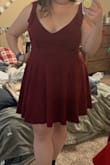 Great stretch, heavier fabric. Runs slightly large. Beautiful color and deep V! Still Figuring out the bra situation since it's low cut. - Celina E.