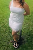 Perfect white dress. Can dress up or dress down. I wish I could wear this everywhere. The linen fabric is great for staying cool in hotter places. It's a little see through but you figure it out. ;) - Celina E.