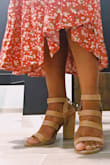 The heel is very comfortable and it gives you a lot of support. I wore mine for the convention "Love Never Fails" 2k19 and it was amazing I got a lot of compliments, so I do encourage y'all to purchase the shoes. 
(And those pics where taken at a public bathroom) - Nicole J.