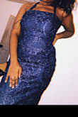 When I receive the dress I was so excited to try it on and when I did it fits perfectly, but the dress is a little revealing so I thought if I tucked a sweeter inside, it would be better and the sweater wasn't thick, it was too and it's not because of the sweater for a size Large the dress was way too small and I usually wear I size M but other than that I love the color, texture, fabric was on point. The dress was everything love it so much. - Nicole J.
