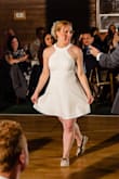 I loved my wedding gown, but it was rigid and I could hardly move in it, so I wanted a short, fun dress to dance in at my reception. This was perfect. If you are taller than me or have really long legs, you may find it short, but it was a good length on me. The fit was perfect, it flattered my frame, and I was comfortable all night. - Ashley P.