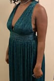This dress color is very unique and flows beautifully! It was so comfortable I was able to dance all night long and move with ease! I also have a little stomach after having my twins and this dress hides it! - Natasha W.