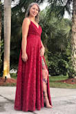 This dress is gorgeous & is not overwhelming at all. As other reviews said, it is not as sparkly in person, which is a plus for me since I bought it to wear to a December wedding. I bought it in both a size small and medium because I was nervous about the length for wearing heels. The size small fits me perfectly and is long enough for me to wear 4 inch heels. 10000000% recommend. - Elisa F.
